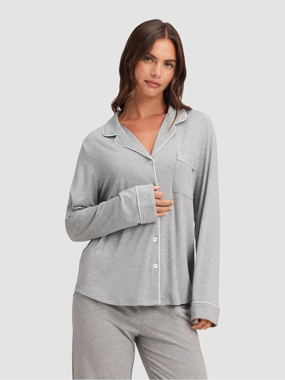 Cozy Earth Bamboo Temperature REGULATING LongSleeve Pajama Top/Bottom SET NWT